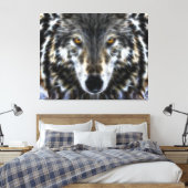 Woodland Wolf Inspirerend Portrait Canvas Afdruk (Insitu (Slaapkamer))