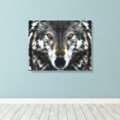 Woodland Wolf Inspirerend Portrait Canvas Afdruk (Insitu (Houten vloer))