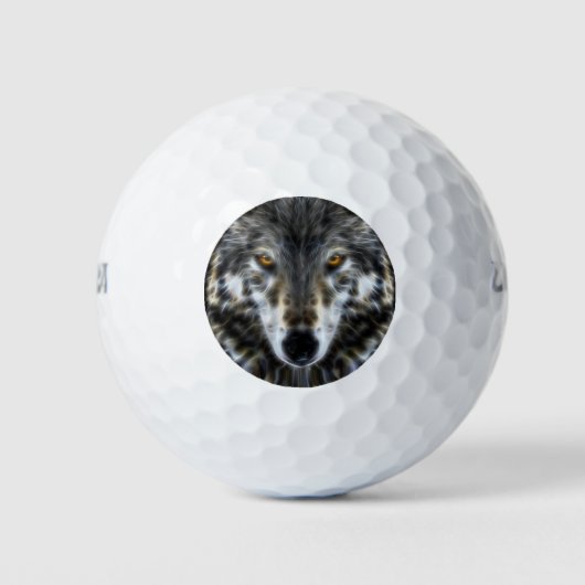 Woodland Wolf Inspirerend Portrait Golfballen (Voorkant)