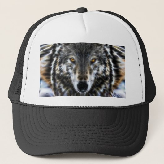 Woodland Wolf Inspirerend Portrait Trucker Pet (Voorkant)