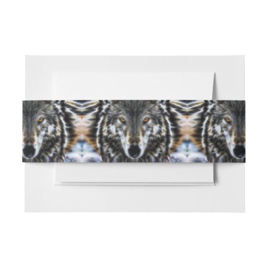 Woodland Wolf Inspirerend Portrait Uitnodigingen Wikkel (Voorkant Voorbeeld)