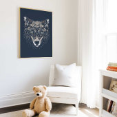 Woodland Wolf Nursery Wall Art Print Nursery Decor