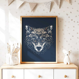 Woodland Wolf Nursery Wall Art Print Nursery Decor