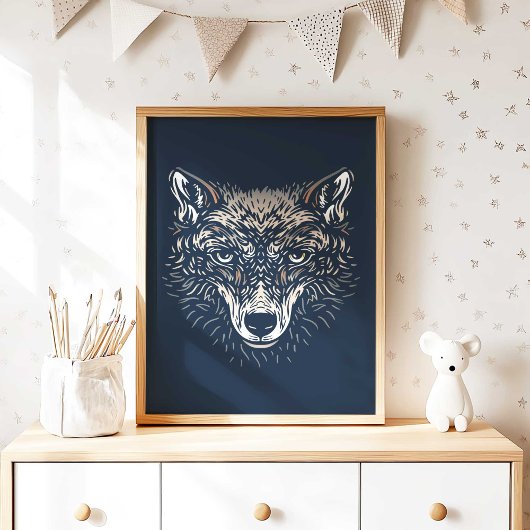 Woodland Wolf Nursery Wall Art Print Nursery Decor