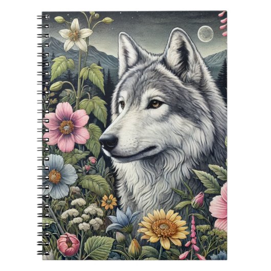Woodland Wolf Spiral Notitieboek | wolfthema (Voorkant)