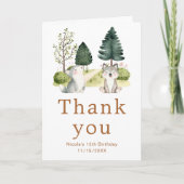 Woodland Wolf Verjaardag Kaart (Voorkant)