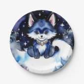 Woodland Wolf Verjaardag Papieren Bordje (Voorkant)