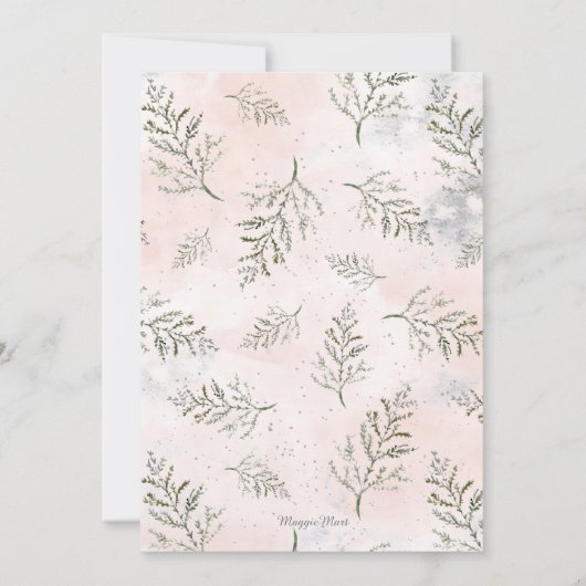 Woodland Wolf Waterverf Floral Baby Girl Shower Kaart (Achterkant)