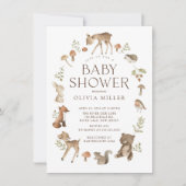 Woodland Wonder Baby shower Invitation Kaart (Voorkant)