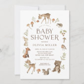 Woodland Wonder Baby shower Invitation Kaart (Voorkant)