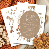 Woodland Wonder Baby shower Invitation Kaart