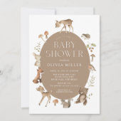 Woodland Wonder Baby shower Invitation Kaart (Voorkant)
