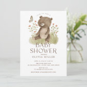 Woodland Wonder Beer Baby shower Invitation Kaart (Staand voorkant)