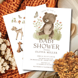 Woodland Wonder Beer Baby shower Invitation Kaart