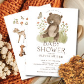 Woodland Wonder Beer Baby shower Invitation Kaart