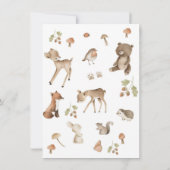 Woodland Wonder Beer Baby shower Invitation Kaart (Achterkant)