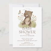 Woodland Wonder Beer Baby shower Invitation Kaart (Voorkant)
