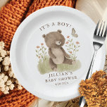 Woodland Wonder Beer Papieren Bordje<br><div class="desc">Introductie van onze charmante bosdieren baby shower ontwerp, ideaal om de komst van uw kleintje te vieren. Dit ontwerp is gemaakt met aandacht voor detail en bevat schattige illustraties van een bosrijk beer, waardoor een grillig en op natuur geïnspireerd thema wordt gecreëerd. De zachte boho kleuren en delicate typografie voegen...</div>