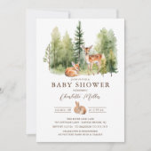 Woodland Wonder Deer Baby shower Kaart (Voorkant)