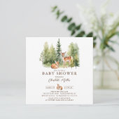 Woodland Wonder Deer Baby shower Kaart (Staand voorkant)