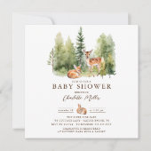 Woodland Wonder Deer Baby shower Kaart (Voorkant)