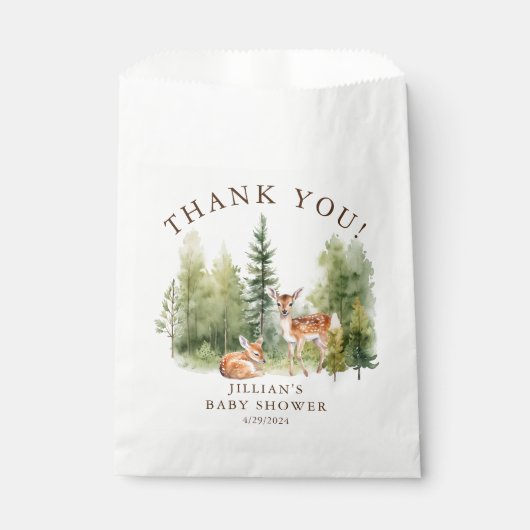 Woodland Wonder Deer Bedankzakje (Voorkant)