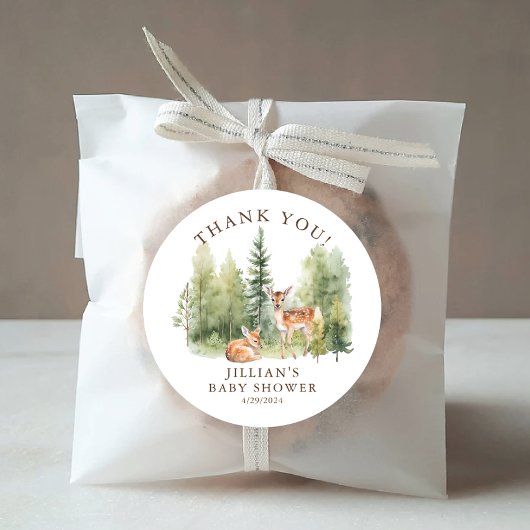 Woodland Wonder Deer Ronde Sticker