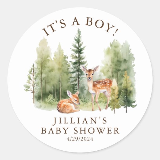 Woodland Wonder Deer Ronde Sticker (Voorkant)