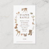 Woodland Wonder Diaper Raffle Ticket Informatiekaartje (Voorkant)