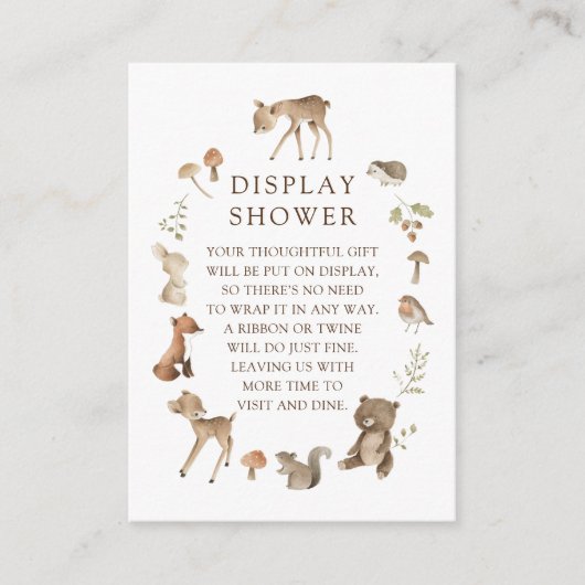 Woodland Wonder Display Douche Informatiekaartje (Voorkant)