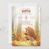 Woodland Wonder - Teddybeer Picknick Eerste Verjaa Kaart (Achterkant)