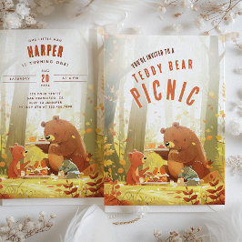 Woodland Wonder - Teddybeer Picknick Eerste Verjaa Kaart
