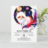 Woodland Wonderland Fox Verjaardag Kaart (Staand voorkant)