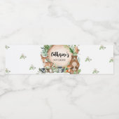 Woodland Wood Slice Baby Shower Waterfles Etiket (Enkel label)