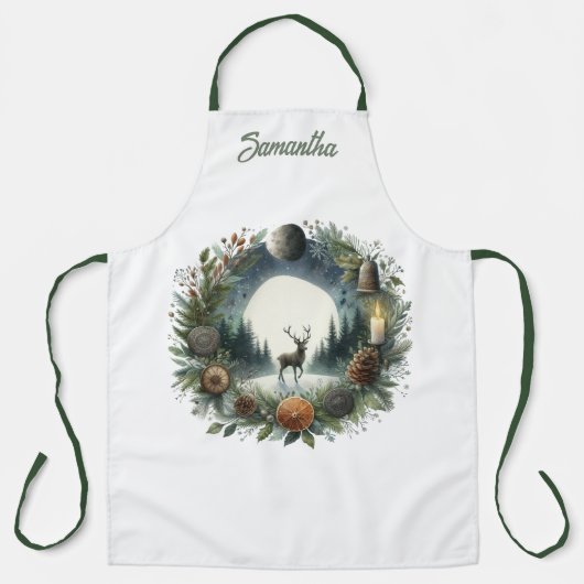 Woodland  Wreath with Deer Moon  Schort (Voorkant)