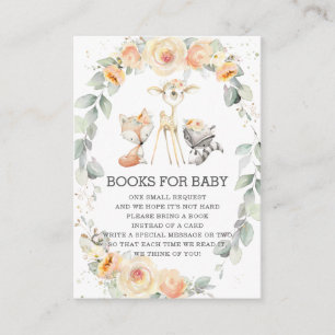 Woodland Yellow Floral Greenery Boeken voor Baby Informatiekaartje