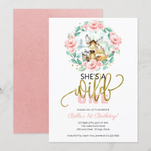 Woodland Ze is een wilde eerste verjaardag Kaart