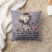 Woodland Zebra Kinder Christelijke Gebed op Paarse Kussen (Deken)