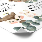 Woodland Zeg geen baby shower-teken voor baby game Poster (Hoek)