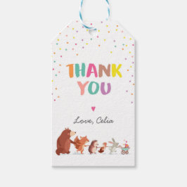 Woodlanddieren dank u voor cadeauneutrale label cadeaulabel