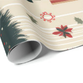 Woodlanddieren noords skikerstpatroon cadeaupapier (Rol Hoek)