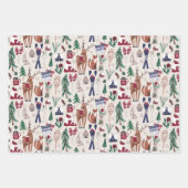 Woodlanddieren noords skikerstpatroon inpakpapier vel (Voorkant)