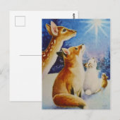 Woodlanddieren Zie kerststerrenkunst Waterverf Briefkaart (Voorkant / Achterkant)