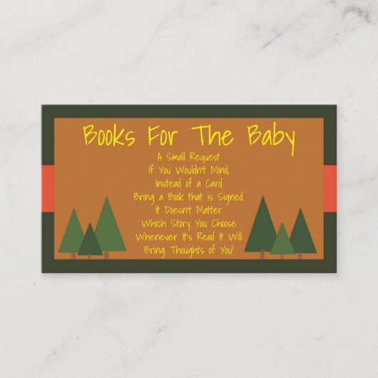 Woodlands Baby shower Breng een boek Insert Informatiekaartje (Voorkant)