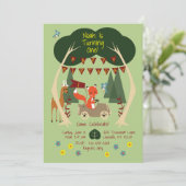 Woodlands Birthday Party Invitation Kaart (Staand voorkant)