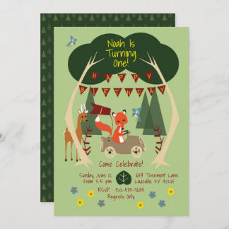Woodlands Birthday Party Invitation Kaart