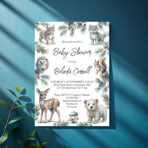 Woodlands bos schattige babydieren baby shower kaart