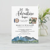 Woodlands Boy Birthday Party Camping Out Invitatio Kaart (Staand voorkant)