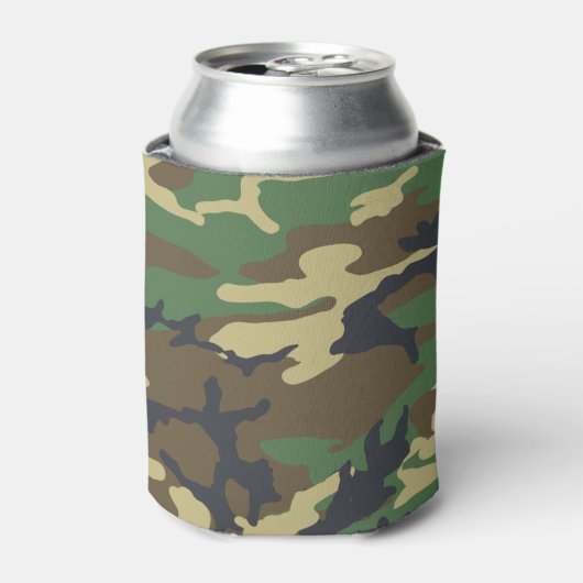 Woodlands Camouflage Outdoorsman Gift Blikjeskoeler (Blikje Voorkant)