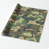 Woodlands Camouflage Outdoorsman Gift Cadeaupapier (Uitgerold)